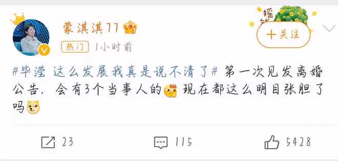 洪欣半夜官宣離婚無果,張丹峰畢瀅打組合拳闢謠,洪欣疑似被裹挾