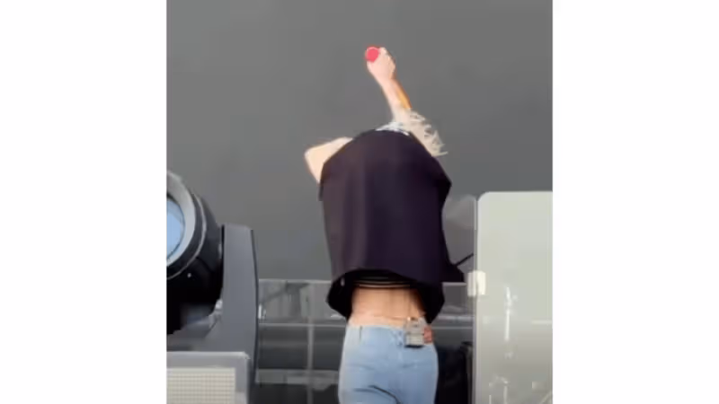 低俗不雅？女歌手乃萬演唱會單手脫衣，還甩向觀眾，台下一片瘋狂