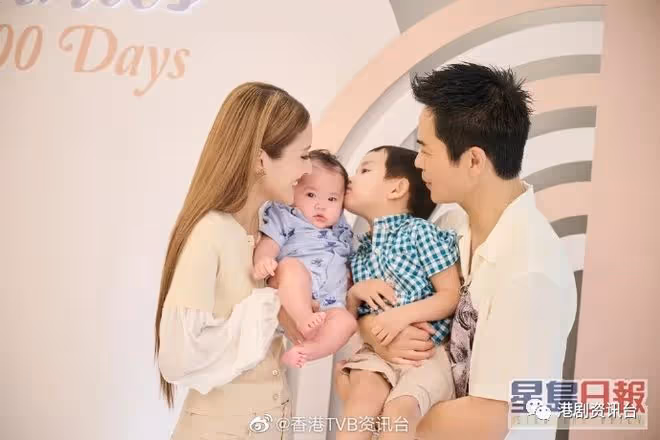 TVB最美港姐為小兒子搞百日宴!網民大讚最似爸爸鄭嘉穎