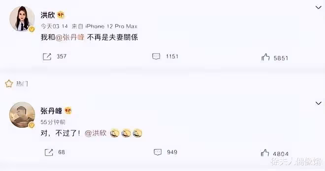 品洪欣和張丹峰的離婚聲明,這個女人的戲卻最最多