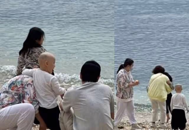 沈騰祖孫三代三亞度假，妻子奶奶風打扮比丈夫還壯碩，兒子大變樣