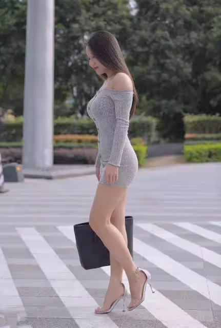 裙子上有粉色圓點的連衣裙，又新又好看