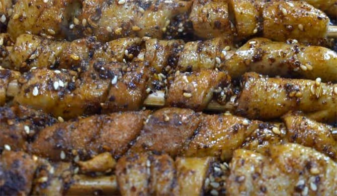 烤麵筋最簡單做法，不用洗面，半斤粉能做30串，香辣開胃超過癮
