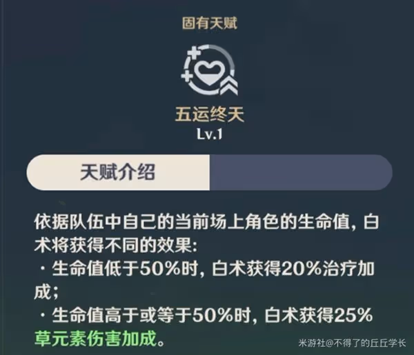 《原神》白朮技能介紹及裝備推薦
