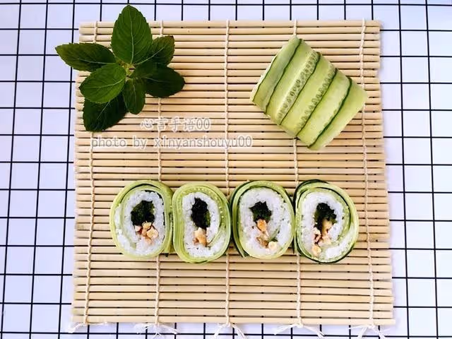 黃瓜做壽司，不用紫菜，口感爽口更開胃!