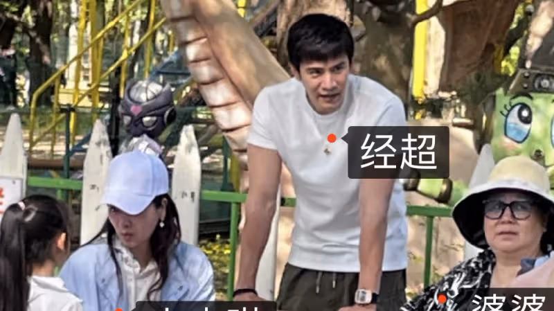 小李琳一家被偶遇，老公經超眼神寵溺女兒亭亭玉立，婆媳罕見同框