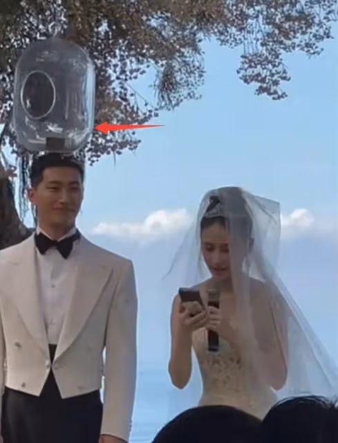 竇驍婚服遭吐槽,現場生圖被指像服務員,頭頂配飾酷似礦泉水桶