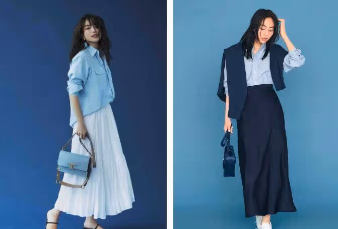 這才是中年女人該有的打扮:襯衫+半裙,三分正式、七分休閒