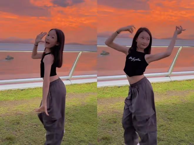 李小鵬曬11歲女兒熱舞,奧莉穿露臍裝引爭議,被指顏值不如小時候