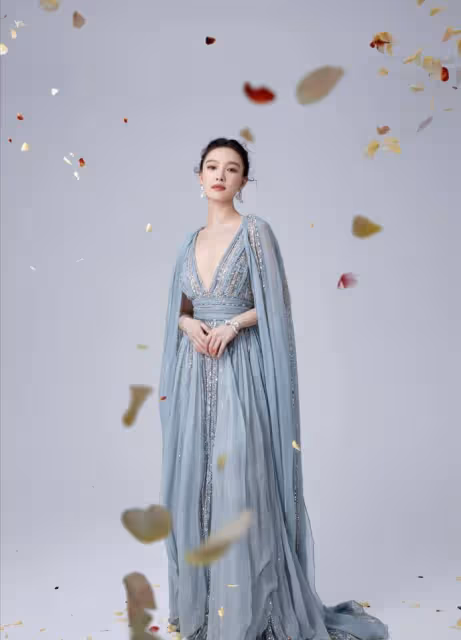 倪妮終於換風格了，穿深V亮片裙秀「傲人身材」，越來越有女人味