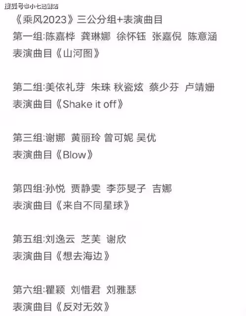 《乘風2023》三公分組歌單曝光,間接暴露淘汰名單,吳倩太可惜