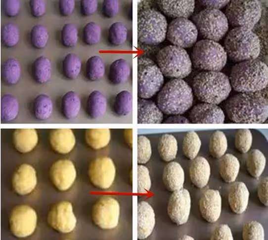 藕粉蓮蓉芝麻球,一點也不難,自己在家輕輕鬆鬆的就能做出來的美食~