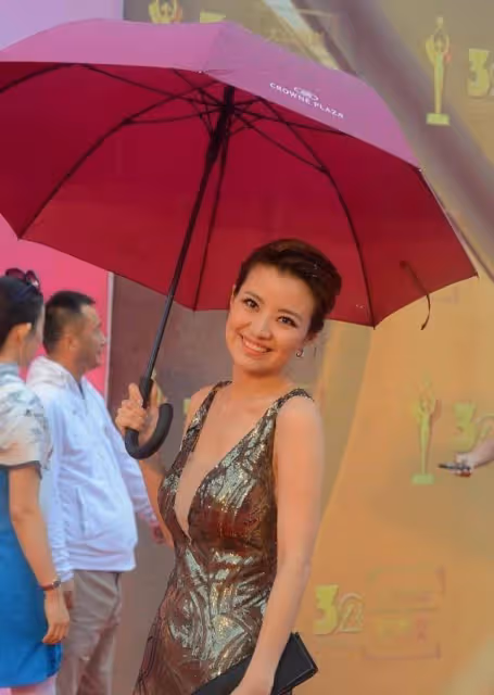 撒貝寧前女友現身紅毯！42歲的女人身穿金色長裙，比章子怡