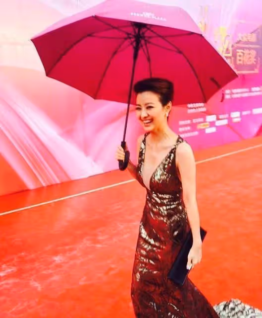 撒貝寧前女友現身紅毯！42歲的女人身穿金色長裙，比章子怡