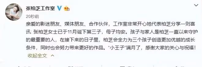 張柏芝有意曝出三兒子廬山真面目,酷似西方人,坐實混血娃娃傳聞