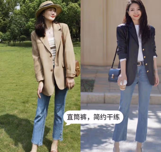 春天的西裝務必這樣搭，配「牛仔褲」增高顯瘦，時髦度拉滿！