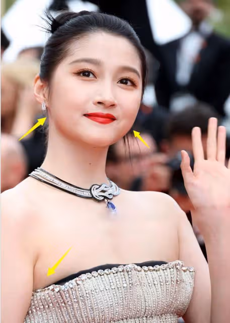 坎城紅毯:張雨綺細節大膽,蔣夢婕好尷尬,女星真空上陣放飛自我