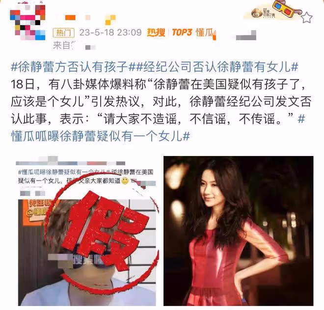 徐靜蕾被曝在美國秘密生女,孩子父親大家都知道,當事人忙回應