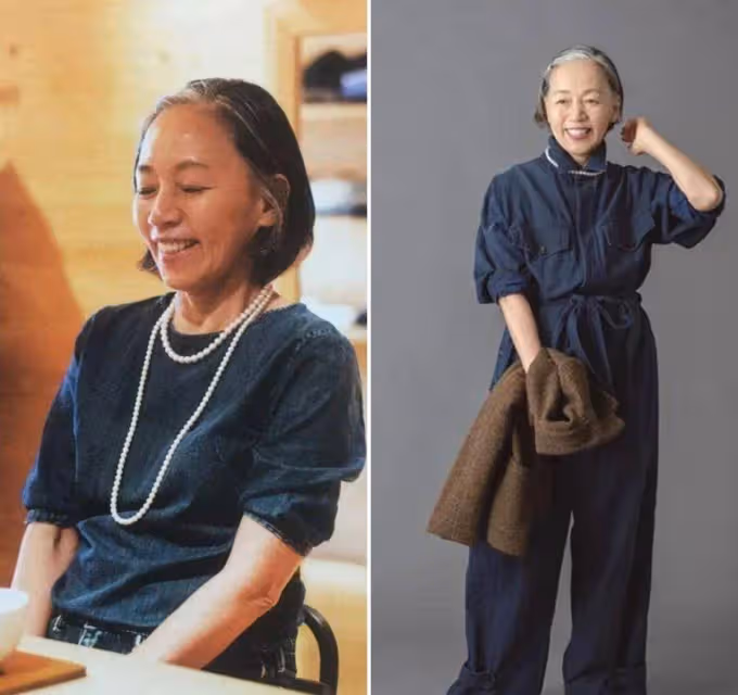 這位69歲日本奶奶真優雅！穿搭簡約不複雜，一頭白髮依舊隨性舒心