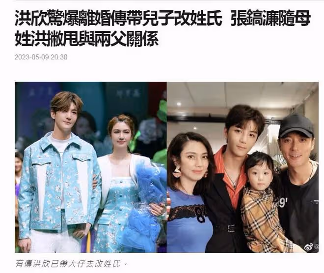 港媒曝洪欣帶兒子張鎬濂改姓，生父莫少聰早已看淡一切