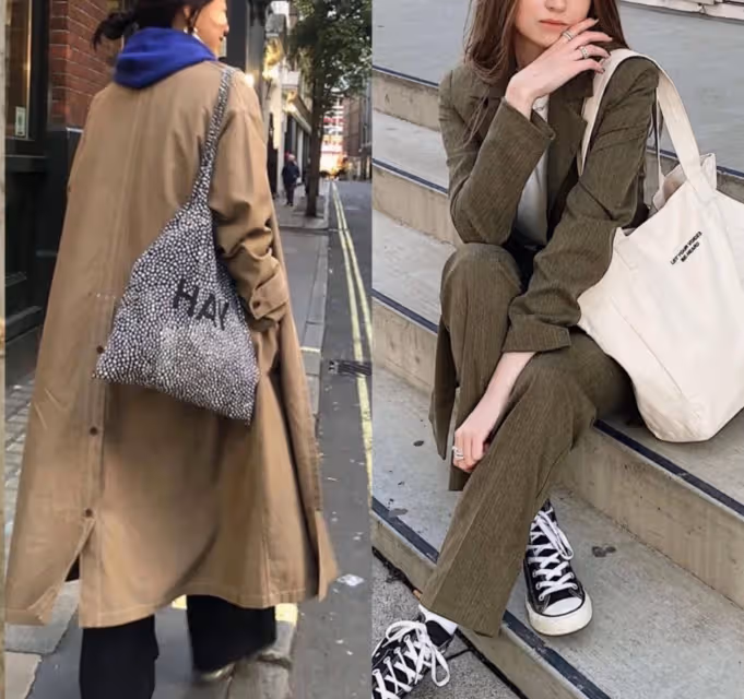 懂搭配的女人，都在用「帆布包」配衣服，舒服自在穿起來更時髦