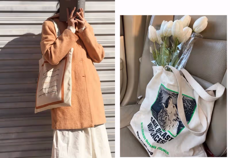 懂搭配的女人，都在用「帆布包」配衣服，舒服自在穿起來更時髦
