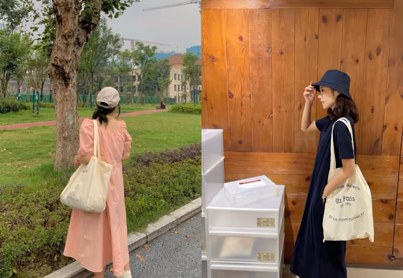 懂搭配的女人，都在用「帆布包」配衣服，舒服自在穿起來更時髦