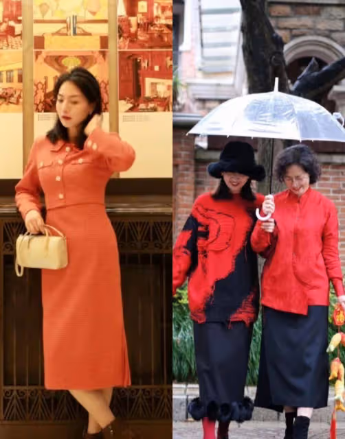 這才是中年媽媽們最美的開春打扮:裙裝過膝,長而不拖,優雅浪漫