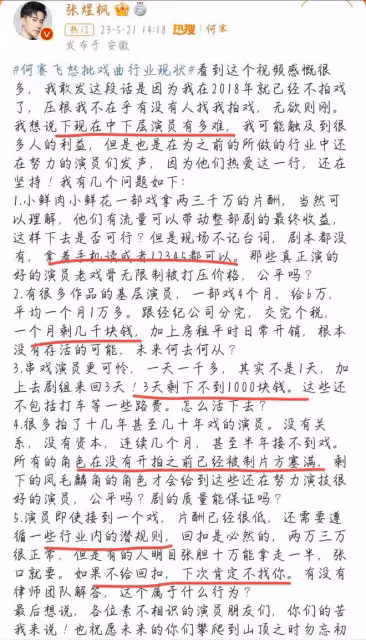 這一次，一向嬌滴滴的何賽飛怒了，明星收入的「底褲」都被扒掉了
