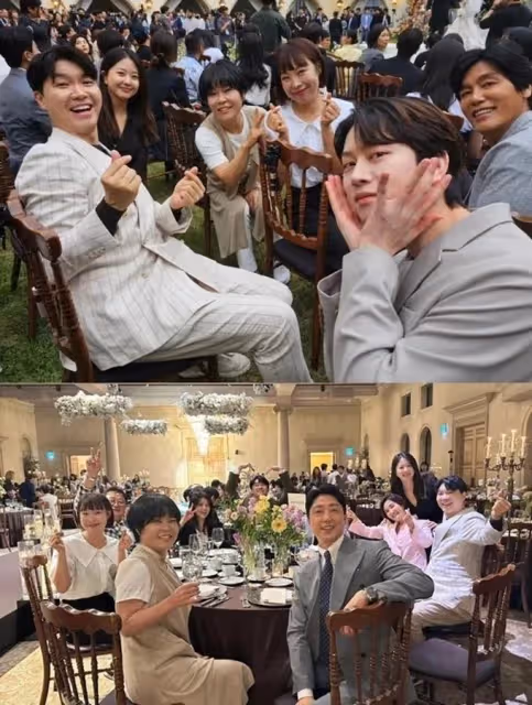劉在錫主持,EXO的SUHO唱祝賀曲,像頒獎典禮一樣的婚禮被公開