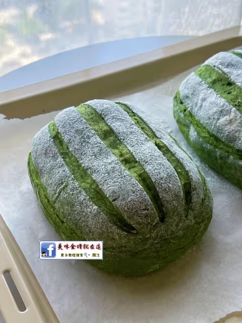 柔軟的像雲朵☁️抹茶紅豆牛奶哈斯麵包🍵