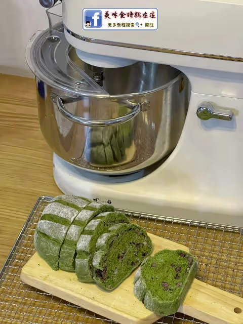 柔軟的像雲朵☁️抹茶紅豆牛奶哈斯麵包🍵