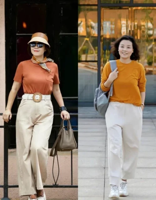 四五十歲女人穿T恤，請記住「3穿3不穿」，時髦顯瘦又減齡，好看