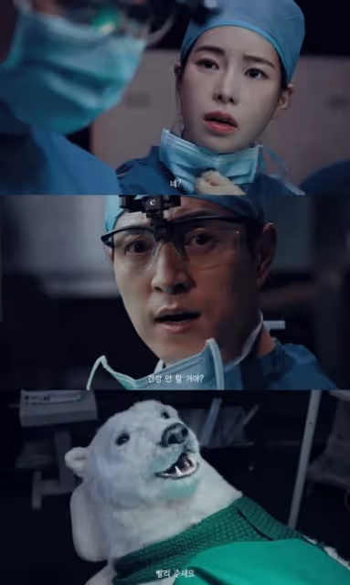 《黑暗榮耀》林智妍&amp;鄭星一合拍CF超有梗！女主被神出鬼沒「講話白熊」煩到崩潰，最後一翻白眼表情亮了