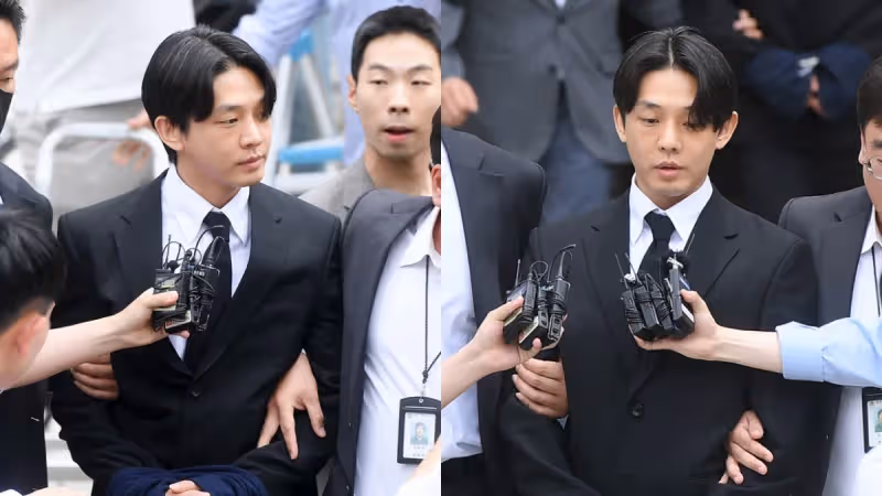 影帝跌下神壇!劉亞仁出庭應訊,白髮+面容憔悴,還被群眾扔瓶子