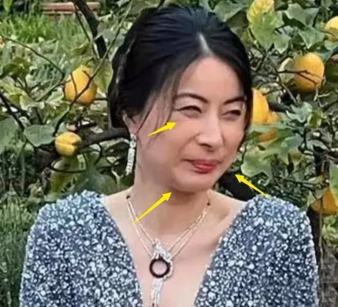 郭晶晶打扮華麗出席晚宴,和鞏俐罕見同框顯拘謹!兩人生圖惹爭議