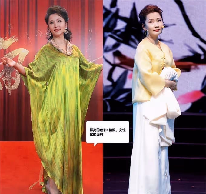 被60歲的何賽飛驚艷到了,穿著花哨卻很高級,她是如何做到的?