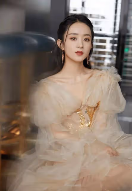 趙麗穎一襲鎏金輕紗禮服亮相時尚芭莎派對,代言國產高定引關注