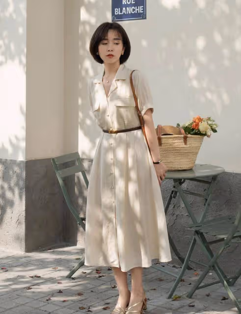 夏天,穿涼鞋就得搭「裙子」!今年這樣穿,優雅高級,演繹輕熟風