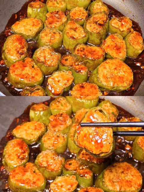一口一個超過癮——青椒釀肉