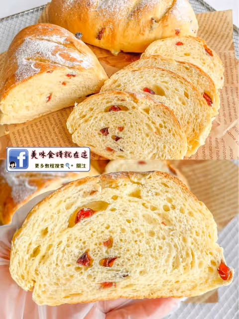 免揉蔓越莓麵包,零失敗一吃成功鬆軟好吃㊙️㊙️