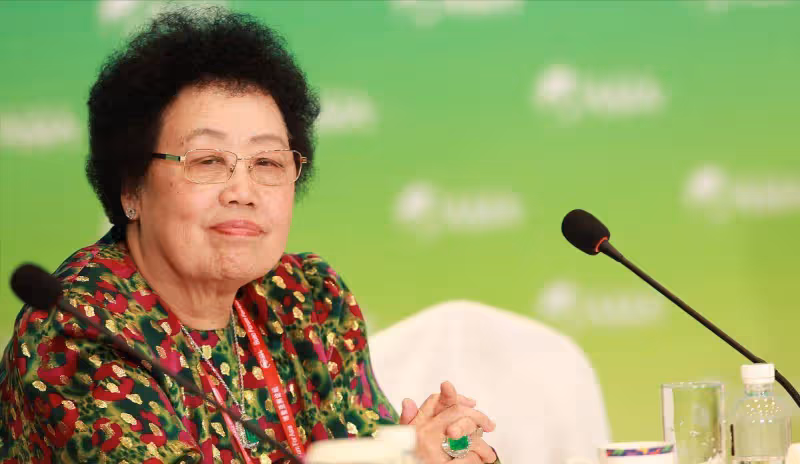 遲重瑞老婆一身貴婦的氣息,穿碎花裙挺有氣質的,胖點也耐看