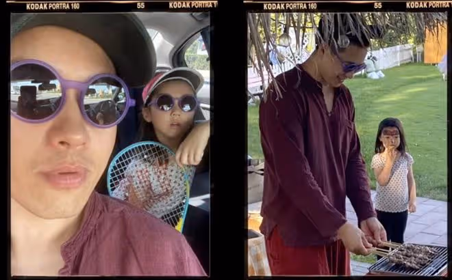 董璇為7歲女兒慶生,罕曬前夫高雲翔帶娃,小酒窩全程拘謹無笑容