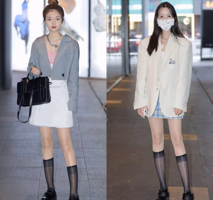 成都女生真會穿,「短裙配絲襪」既性感又顯腿長,想不美都難