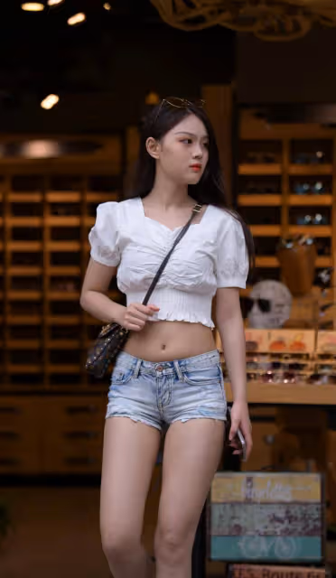 低腰牛仔短褲顯矮？搭配短款上衣，顯高顯瘦還顯身姿曼妙