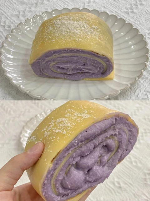 朋友嘗了一口……立馬跟我要了配方的【芋泥蛋糕卷】!!!🤣🤣