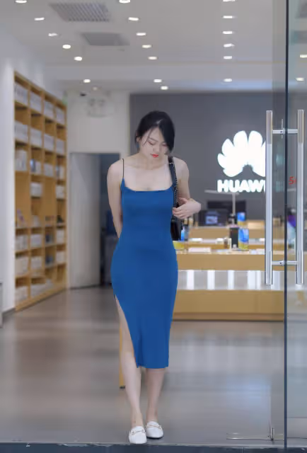 對身材曼妙的女人來說,穿上修身弔帶裙不僅時尚,而且很有氣質