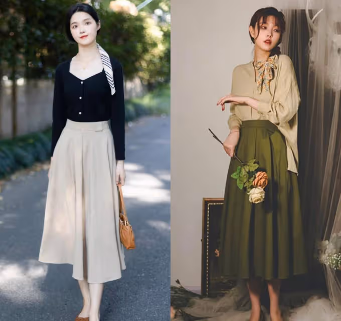 春天過後才發現鉛筆裙不適合!滿大街都是「風鈴草裙」,優雅又顯瘦
