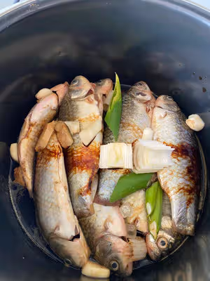 家庭版鐵鍋燜酥魚鯽魚