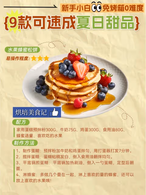 免烤箱0難度!9款烘焙小白可速成夏日甜品❤️